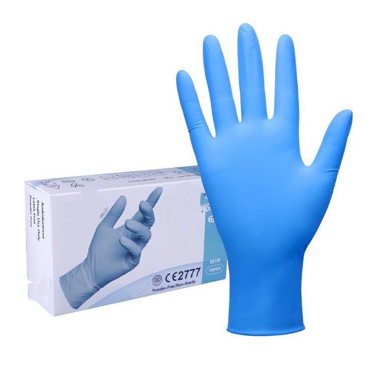 guanti in nitrile, antiallergici, bordati. - scatola da 100 pz.