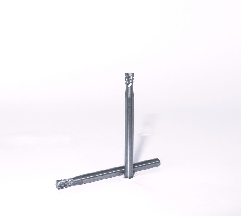 fresa metallo duro integrale tronco conica  Ø mm. 3 x 5 x 38 perno 3 taglio E 6 10°