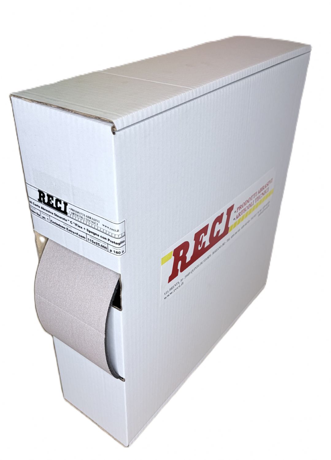 rotolo carta abrasiva stearata flex spugna FLOAM mm. 115 x 25.000 p 180a<br />#rotolocartaabrasivaspugna