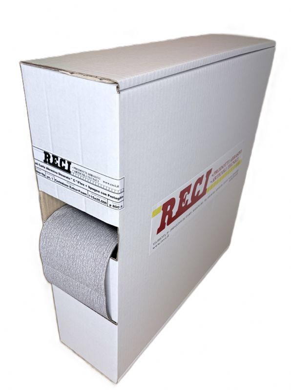 rotolo carta abrasiva stearata flex spugna FLOAM mm. 115 x 25.000 p 800a<br />#rotolocartaabrasivaspugna