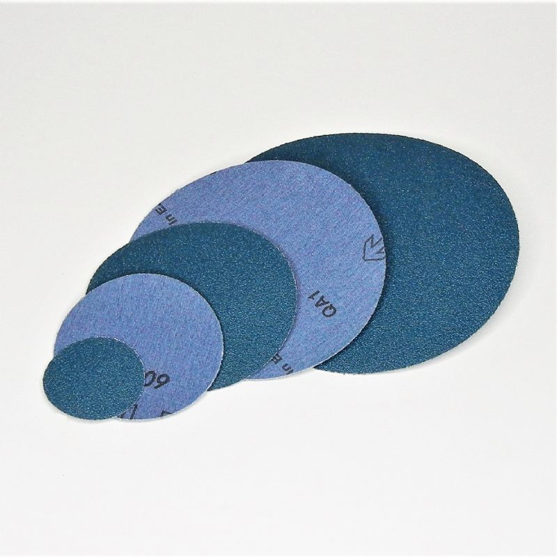dischi abrasivi in tela resinata blu robusta tranciati d. mm. 150 p 180 z tipo zirconio