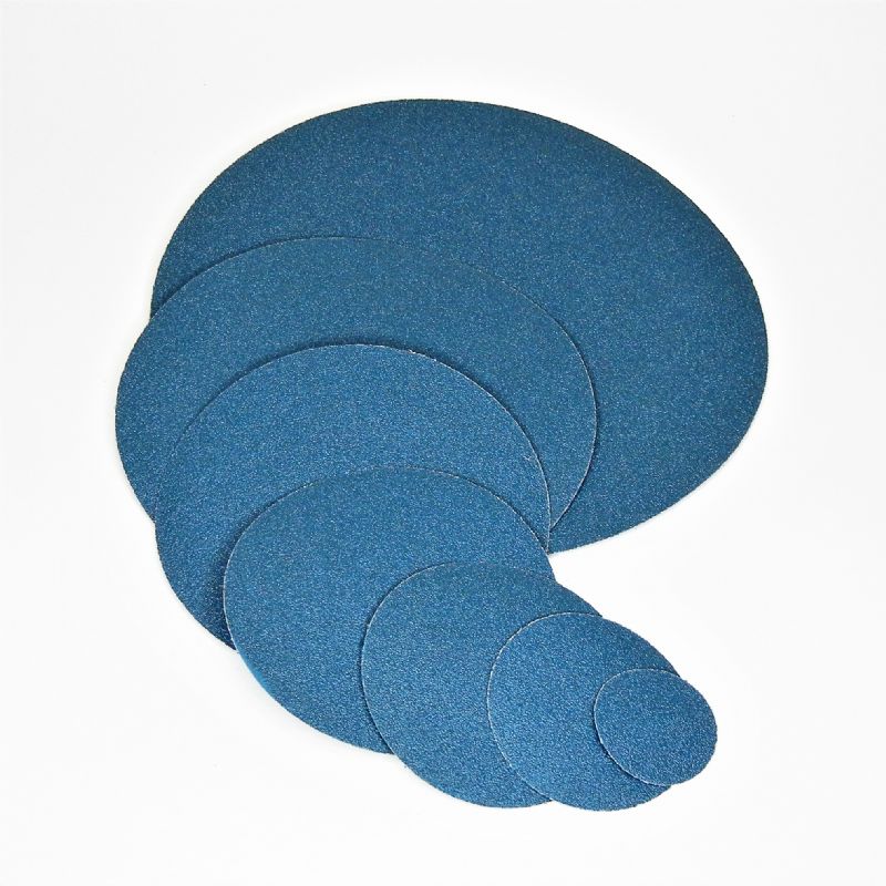 dischi abrasivi in tela resinata blu robusta tranciati d. mm. 300 p 240 z tipo zirconio