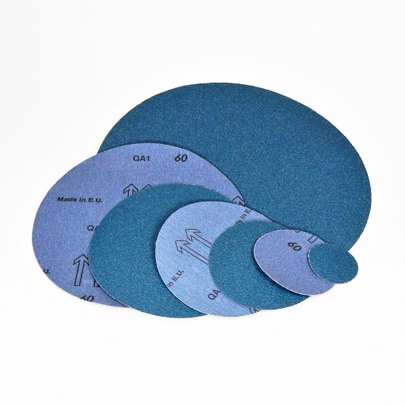 dischi abrasivi in tela resinata blu robusta tranciati d. mm. 450 p 180 z tipo zirconio